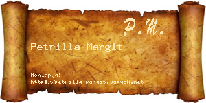 Petrilla Margit névjegykártya